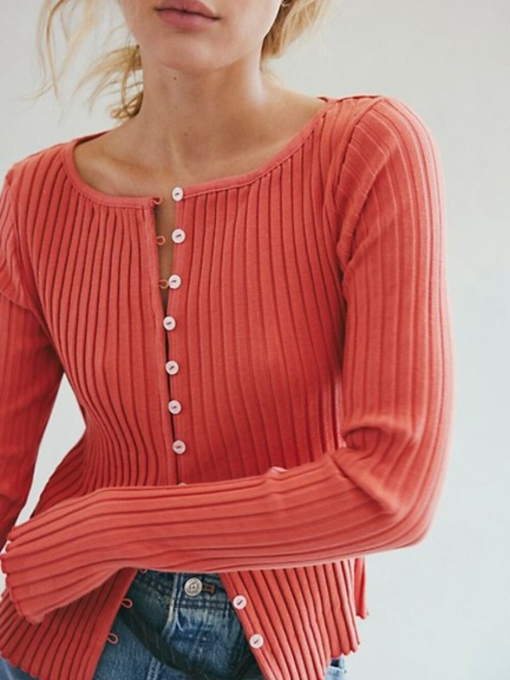 Free People Tilly Long Sleeve Cardi Crabapple Medium Like New